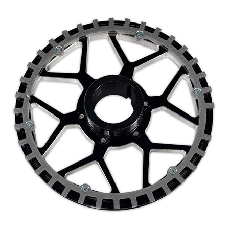 36-1 stainless trigger wheel mounted on the back of a CMI 6.75 inch billet crank pulley (2514)