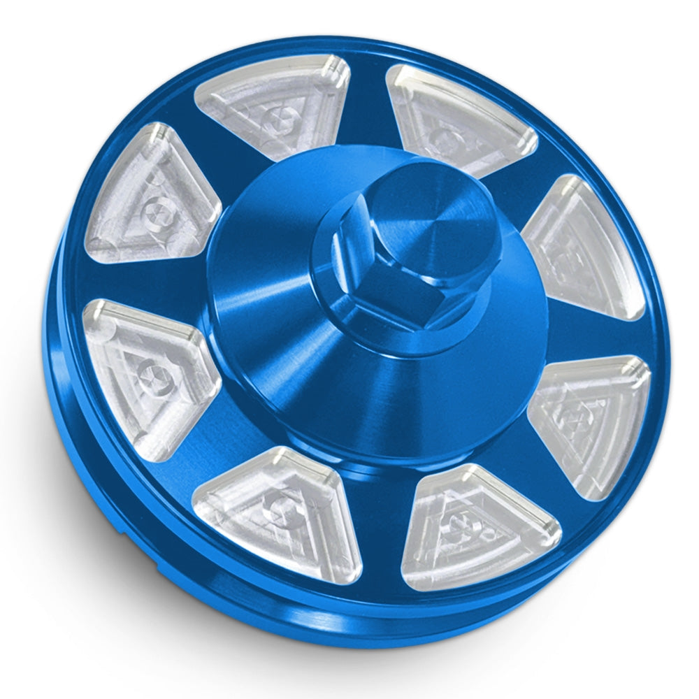 CMI 4.3 inch 8-spoke billet alt/gen pulley kit, blue anodized (2516)