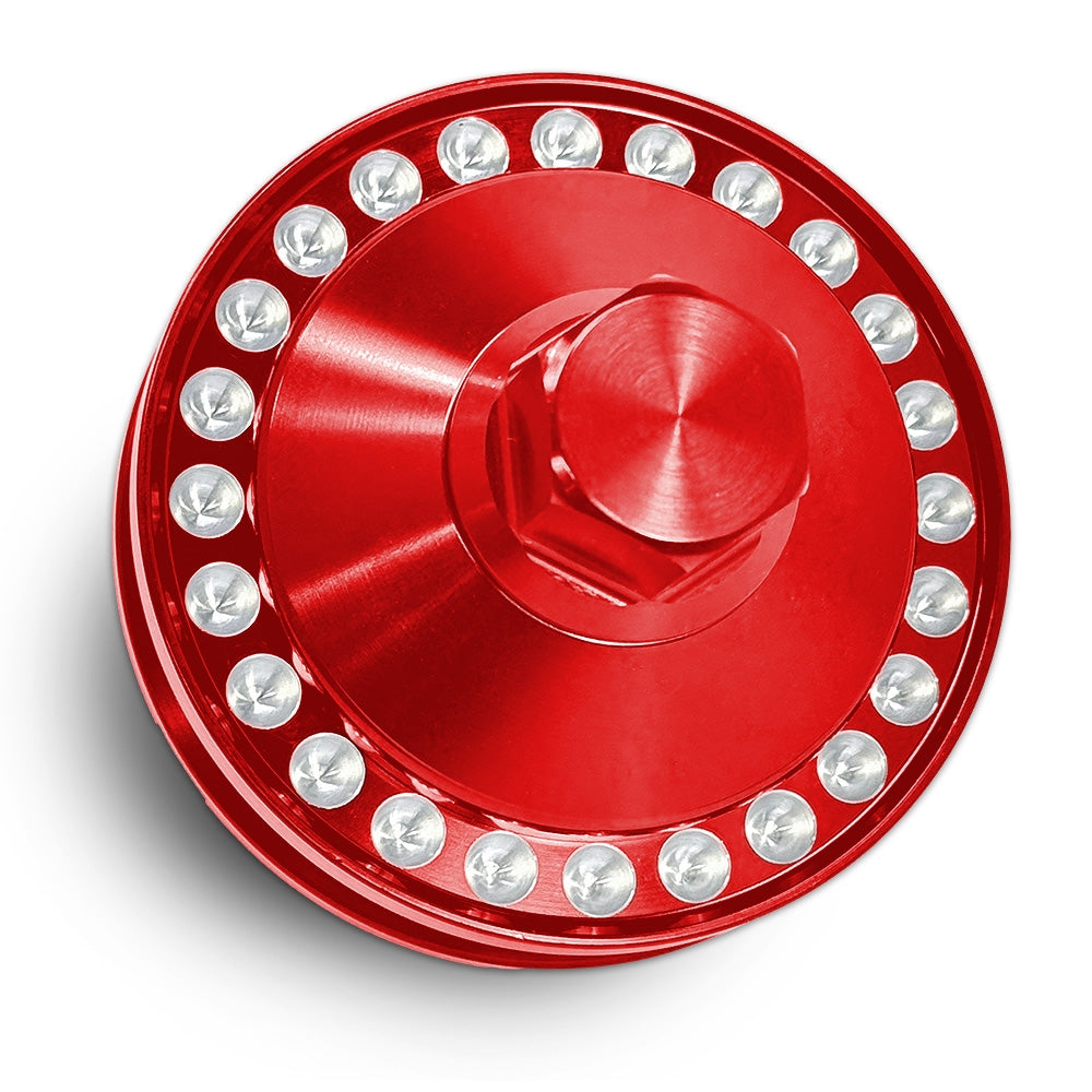 CMI 3.25 inch dimpled billet alt/gen power pulley kit, red anodized (2519)