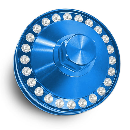 CMI 3.25 inch dimpled billet alt/gen power pulley kit, blue anodized (2520)