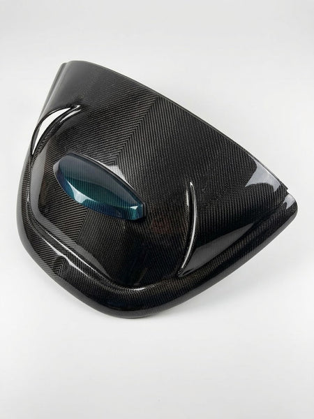 Carbon fiber scooped VW Beetle deck lid with center scoop and twin side inlets (#DL-CF)
