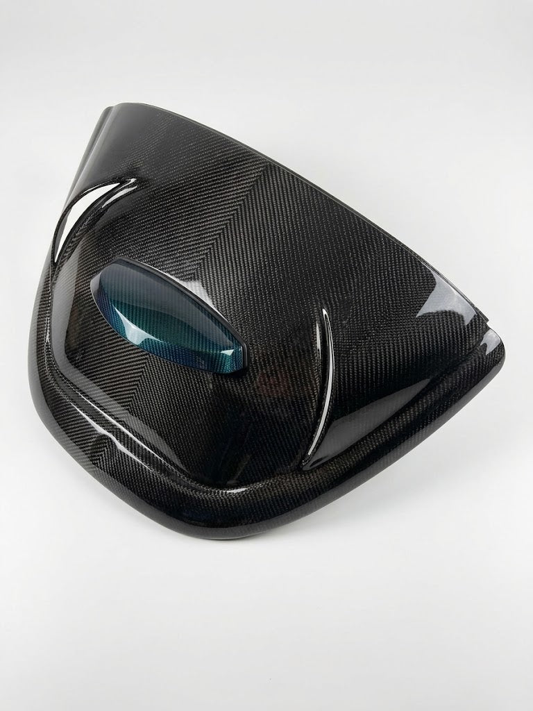 Carbon fiber scooped VW Beetle deck lid with center scoop and twin side inlets (#DL-CF)