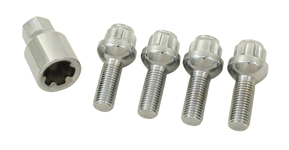 EMPI M12 Ball Seat Lock Bolts, 4 + Key wheel locks for 1949-1967 VW Beetle 5x205, EMPI 70-2700-0