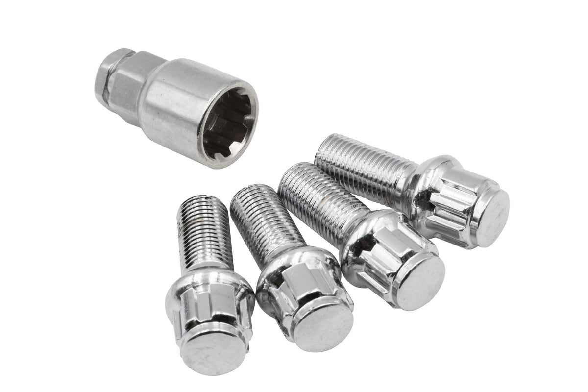 EMPI M14x1.5 ball seat wheel lock bolts for 1968-1979 VW Beetle 4x130 steel wheels, EMPI 70-2701-0