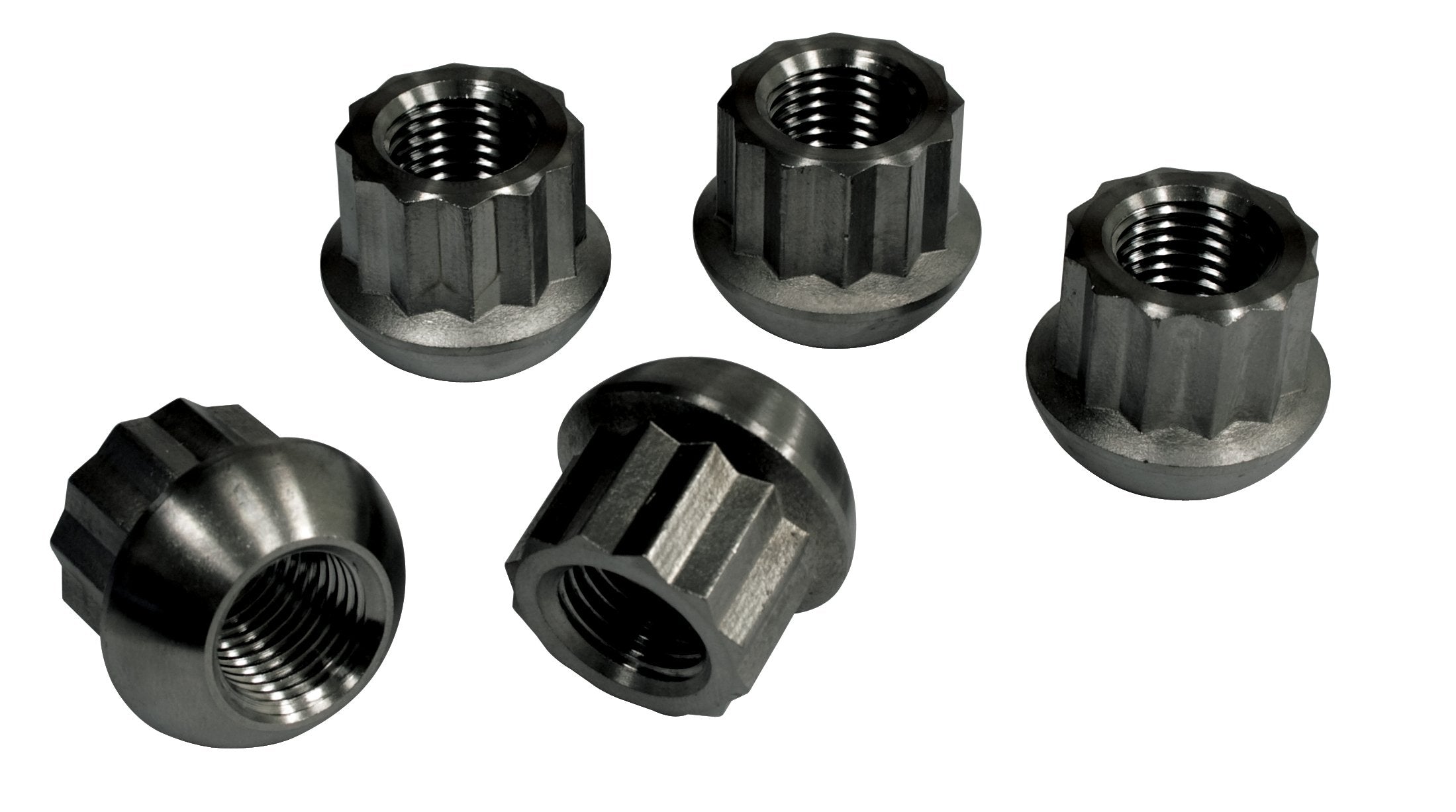 EMPI Porsche Style Alloy Lug Nuts, Black, Ball Seat, M14-1.5, Set of 5 (70-2883-0)