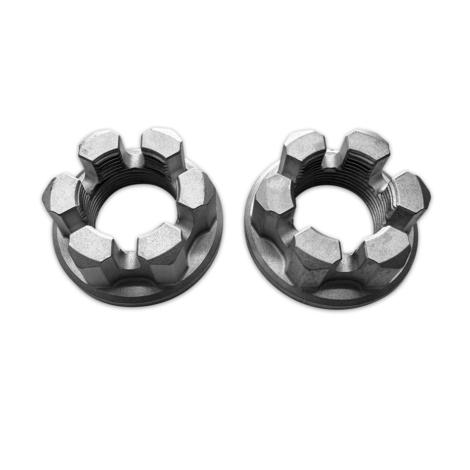 CMI 4340 nickel-plated flanged rear axle nuts, pair, 54-56 HRC, VW Beetle and Ghia (CB 7591)