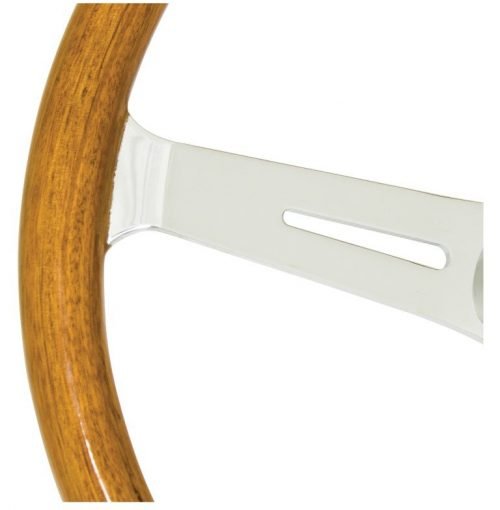 EMPI Classic Wood Steering Wheel Kit - 380mm Light Wood & Billet Boss - VW Beetle, Ghia, Type 3 for Beetle, Karmann Ghia,...