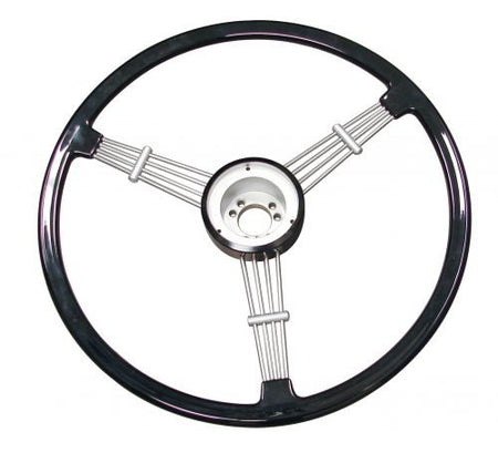 Banjo Style Vintage Steering Wheel - 15.5" Black - Classic VW & Porsche Styling