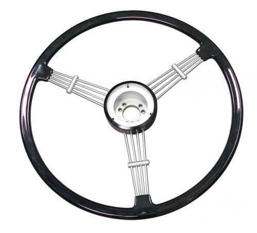 Banjo Style Vintage Steering Wheel - 15.5" Black - Classic VW & Porsche Styling
