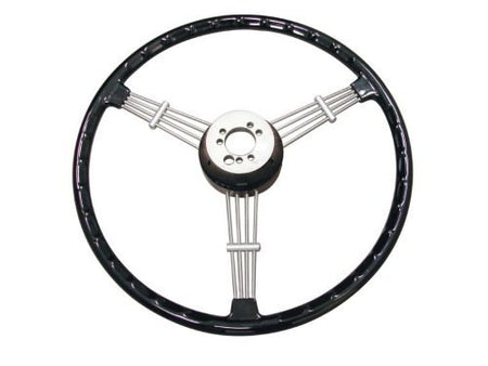 Banjo Style Vintage Steering Wheel - 15.5" Black - Classic VW & Porsche Styling