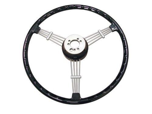 Banjo Style Vintage Steering Wheel - 15.5" Black - Classic VW & Porsche Styling