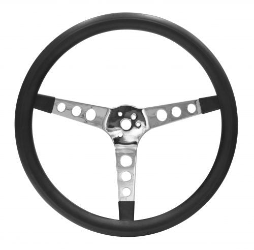 EMPI 14.5" Classic Foam Steering Wheel - Drilled Chrome Spokes - 4" Deep Dish