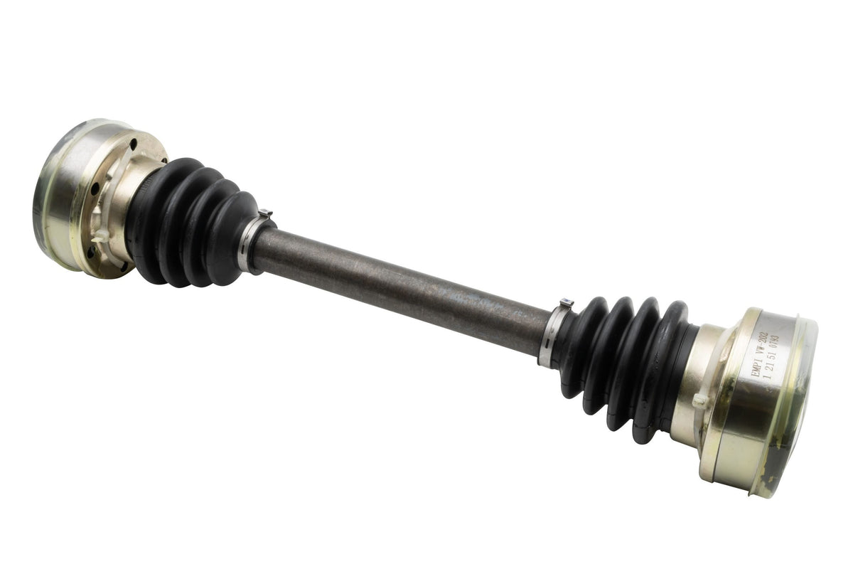 EMPI 90-6903-C Bus CV axle angle view showing CV joints and boots