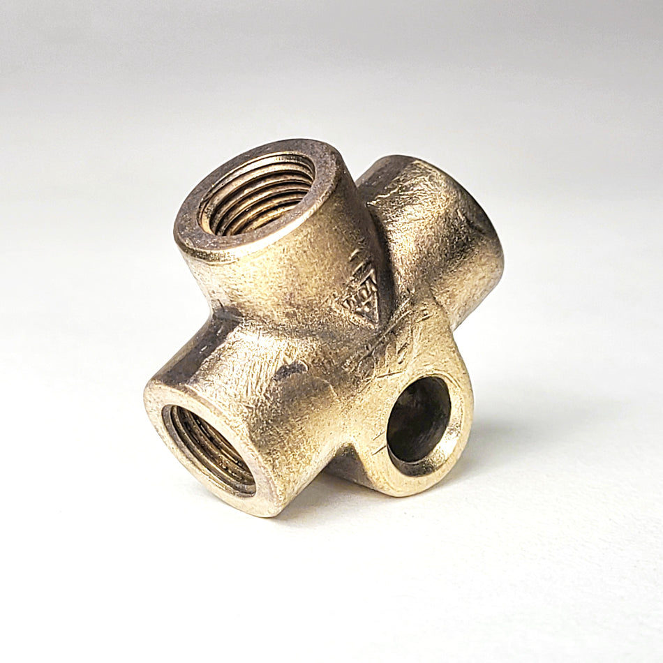 Brass Brake Line Fitting / ORIGINAL German part, 3-line