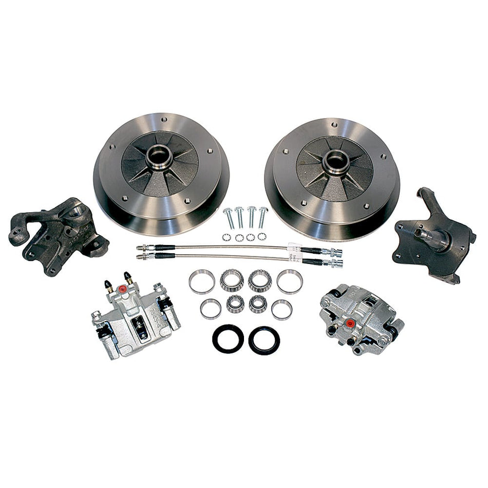 AC Industries 498640 Wide-5 front drum-to-disc brake kit, 5x205 stock-height ball joint, VW Beetle, Ghia and Thing 1966–1977