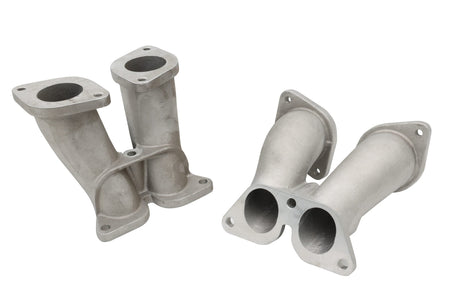 Dual intake manifold set for Weber 40 IDF carburetors, Porsche 356 and 912, cast aluminum, part B1-0101-6