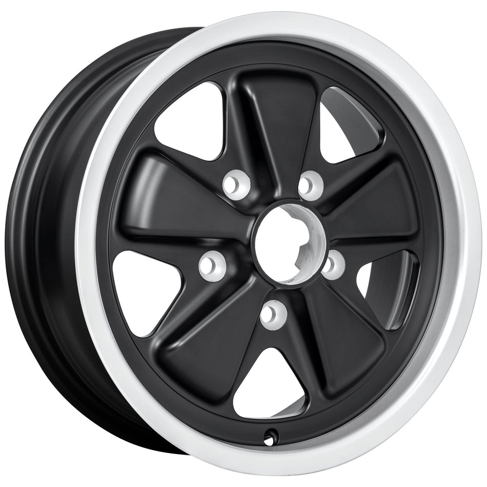 Fuchsfelge Genuine Fuchs Classic Wheel 15x6, Black for Porsche - 1965-1989 Porsche 911, 1965-1969 Porsche 912, 1975-1989 Porsche 930 - part FE150601303671BCLASSIC