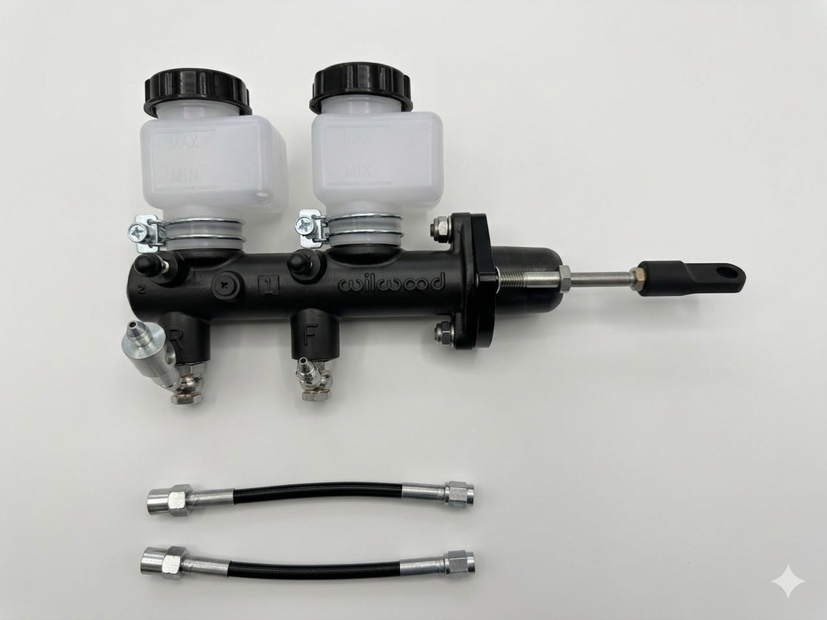 Wilwood 1in Bore Tandem Master Cylinder Kit, 4-Wheel Disc 50/50 Dual-Circuit - VW Type 1 Beetle