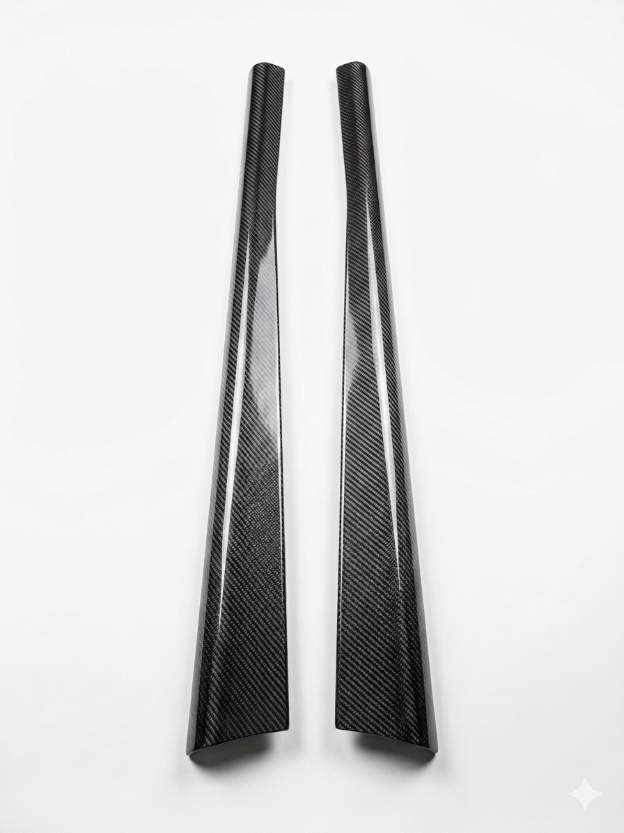 Full Carbon Fiber Running Boards for VW Beetle, Vacuum-Infused Lightweight Upgrade