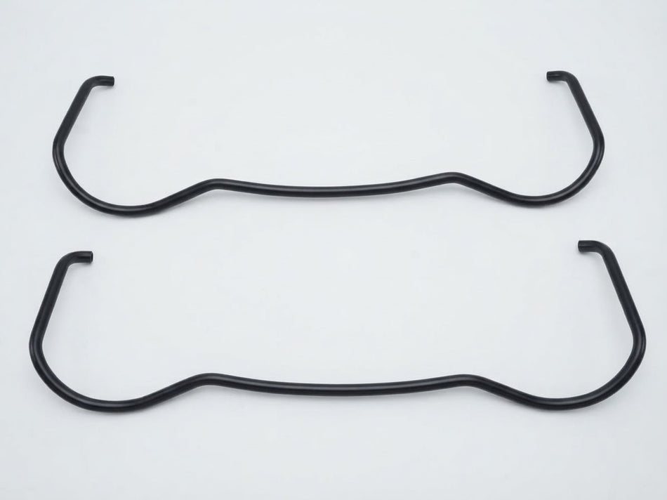 German valve cover bales, black spring steel, pair, for air-cooled VW Type 1 engines, Washburn's Metal #E24