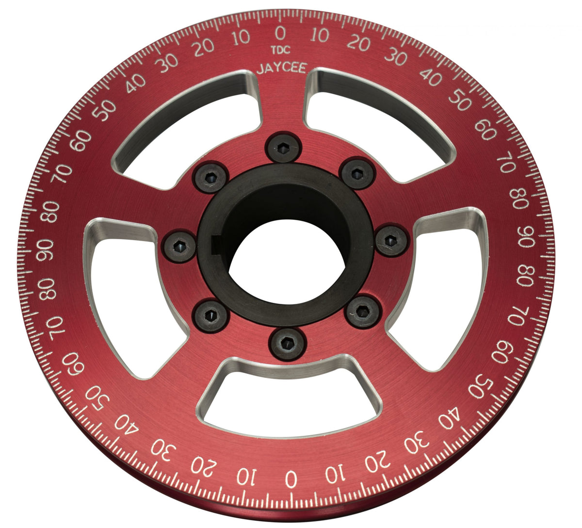 JayCee Billet 6" Street Pulley, Red