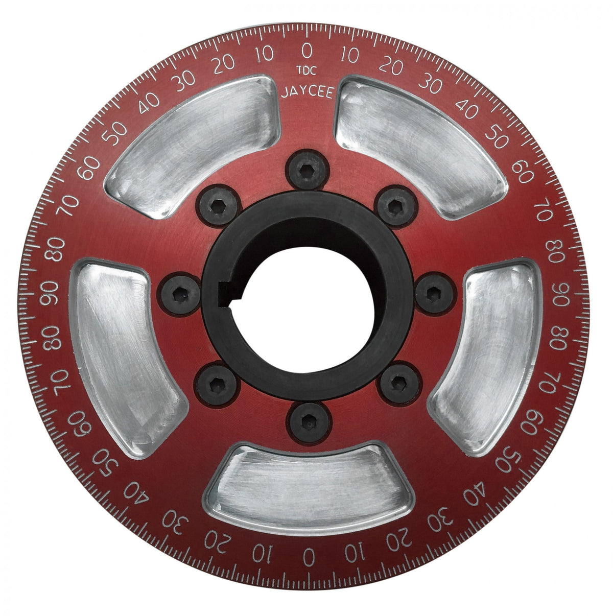 JayCee Billet 5-1/4" Street Pulley, Red Sand Seal