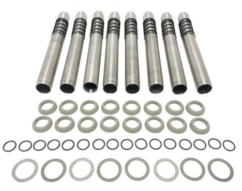 JayCee Leak Proof Pushrod Tubes, Silver Anodized 6061, close-up view (JC-9104-0)