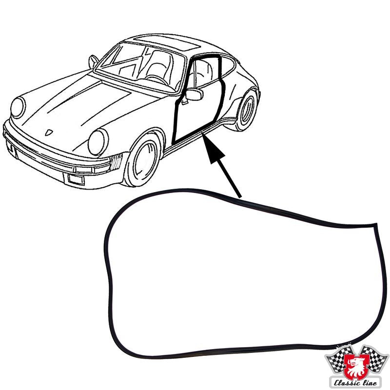 Porsche 911 912 Door Seal Weatherstrip