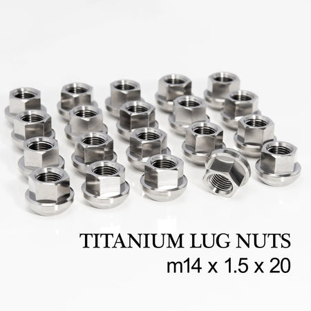 King Performance forged titanium lug nut, M14 x 1.5 x 20mm short, raw Ti6Al-4V finish, 19mm hex
