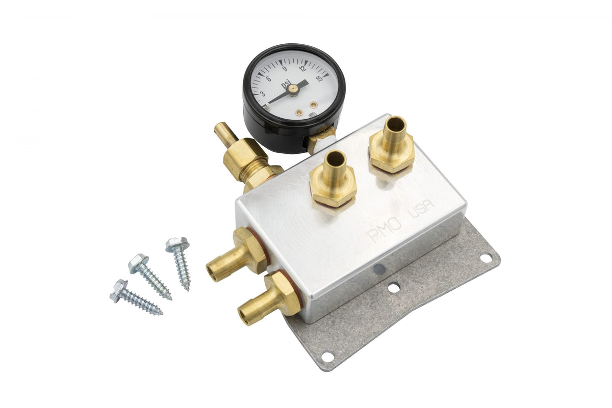 PMO fuel pressure control unit with barbed fittings for Porsche 911/930 — part PM-O403-0