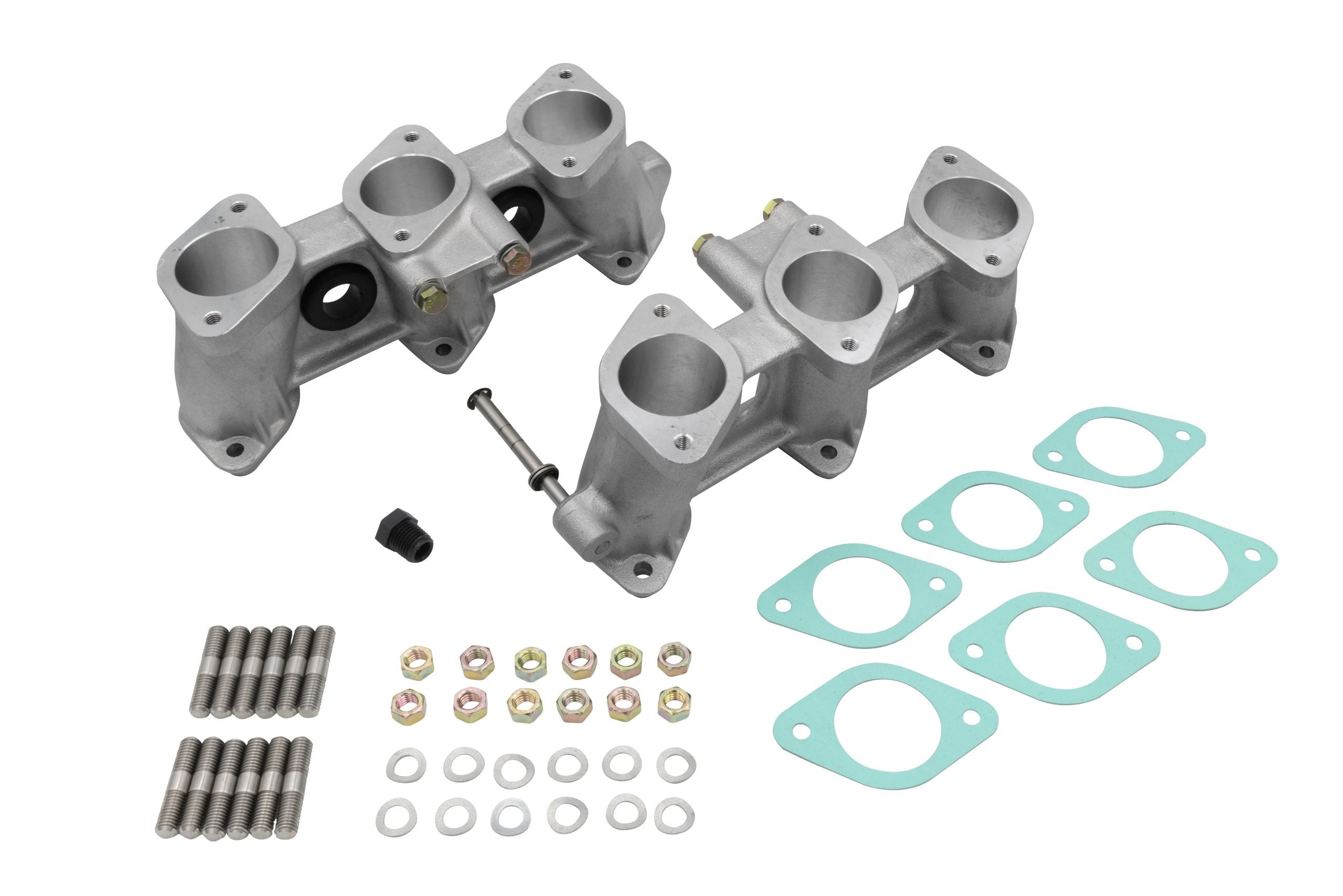 PMO Intake Manifold Set, Carbureted or MFI 46x39mm, Tall Version (100mm), Raw Aluminum Finish for Porsche 911 (PM-O904-0)