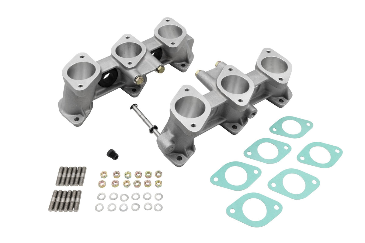 PMO Intake Manifold Set, CIS Injection 40x36mm, Standard Height (82mm), Raw Aluminum Finish for Porsche 911 (PM-O906-0)