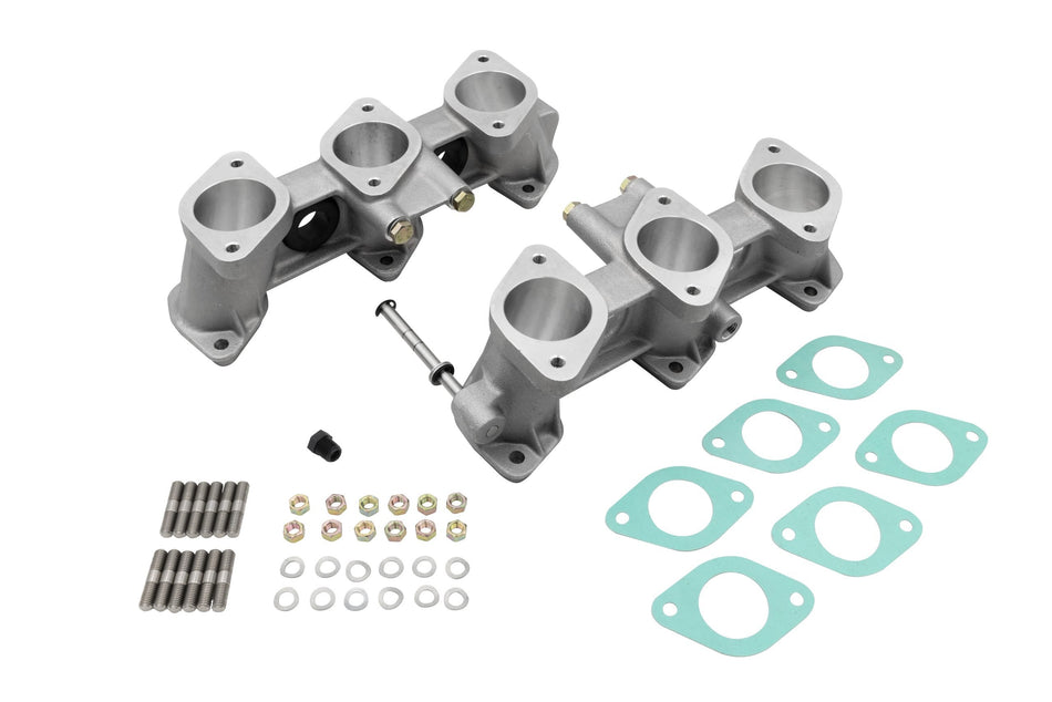 PMO Intake Manifold Set, CIS Injection 40x36mm, Standard Height (82mm), Raw Aluminum Finish for Porsche 911 (PM-O906-0)