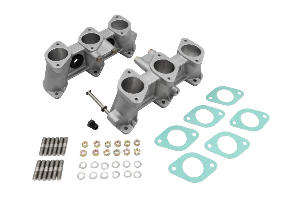 PMO Intake Manifold Set, CIS Injection 40x37mm, Tall Version (100mm), Raw Aluminum Finish for Porsche 911 (PM-O907-0)