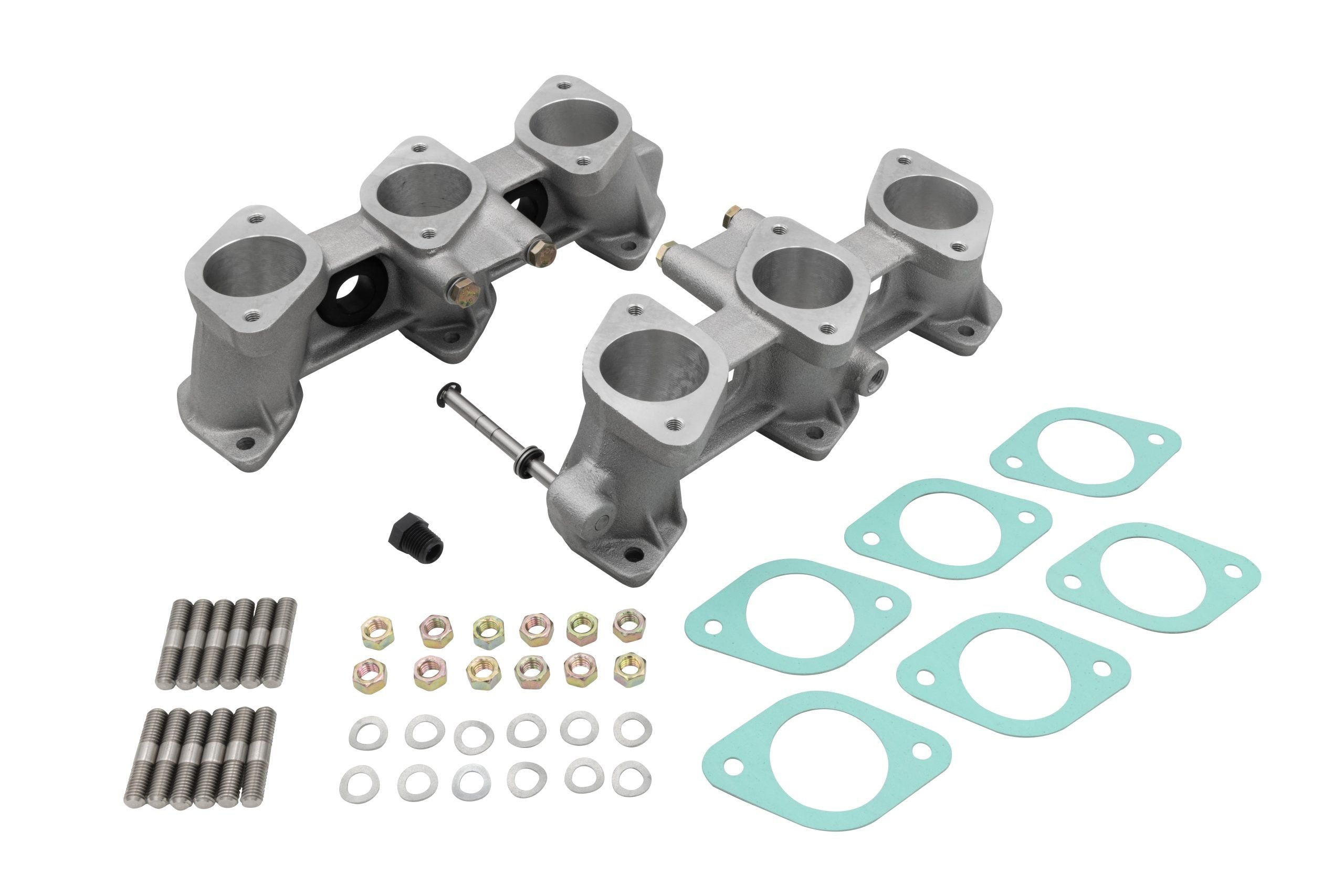 PMO Intake Manifold Set, CIS Injection 46x40mm, Standard Height (82mm), Raw Aluminum Finish for Porsche 911 (PM-O910-0)