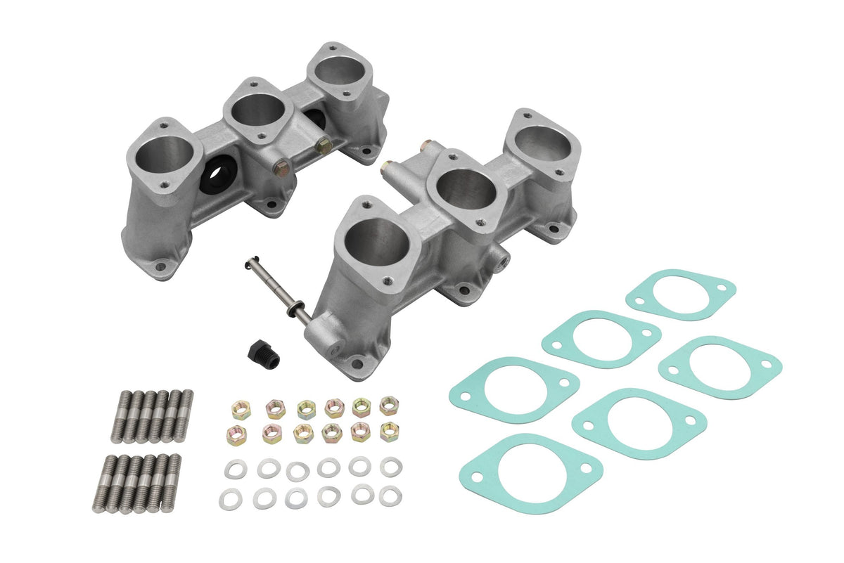 PMO Intake Manifold Set, CIS Injection 46x39mm, Tall Version (100mm), Raw Aluminum Finish for Porsche 911 (PM-O911-0)