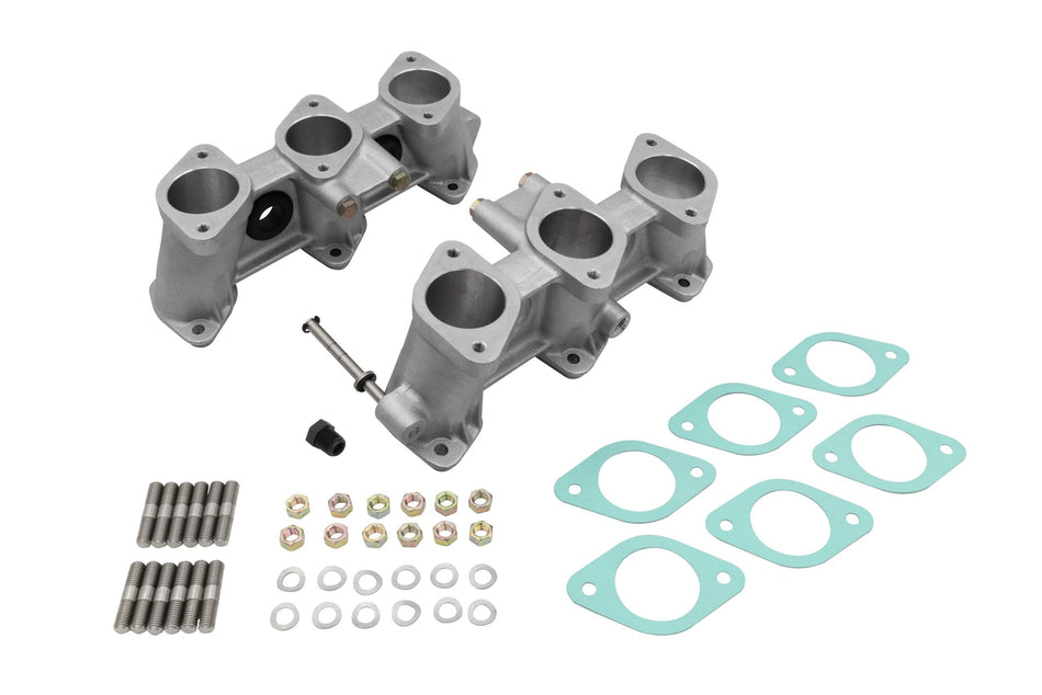 PMO Intake Manifold Set, CIS Injection 46x39mm, Tall Version (100mm), Raw Aluminum Finish for Porsche 911 (PM-O911-0)