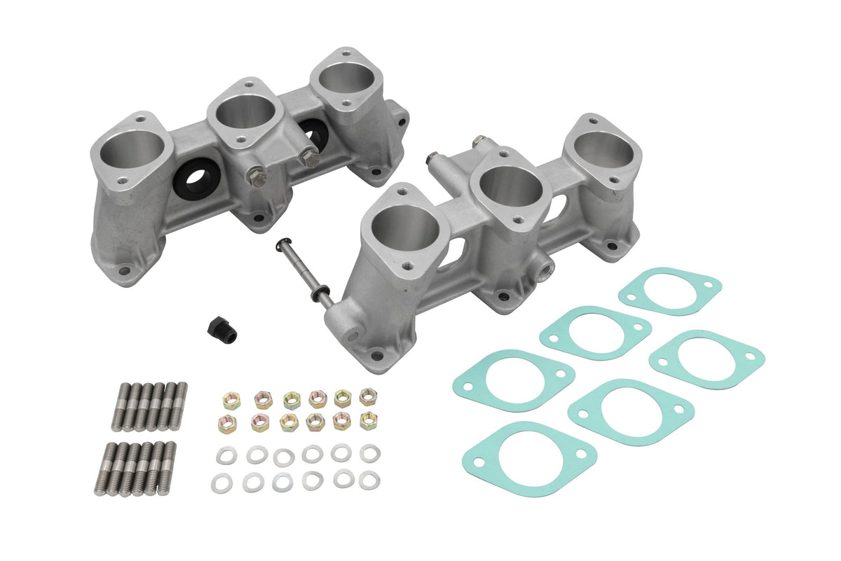 PMO Intake Manifold Set, CIS Injection 46x42mm, Tall Version (100mm), Raw Aluminum Finish for Porsche 911 (PM-O912-0)