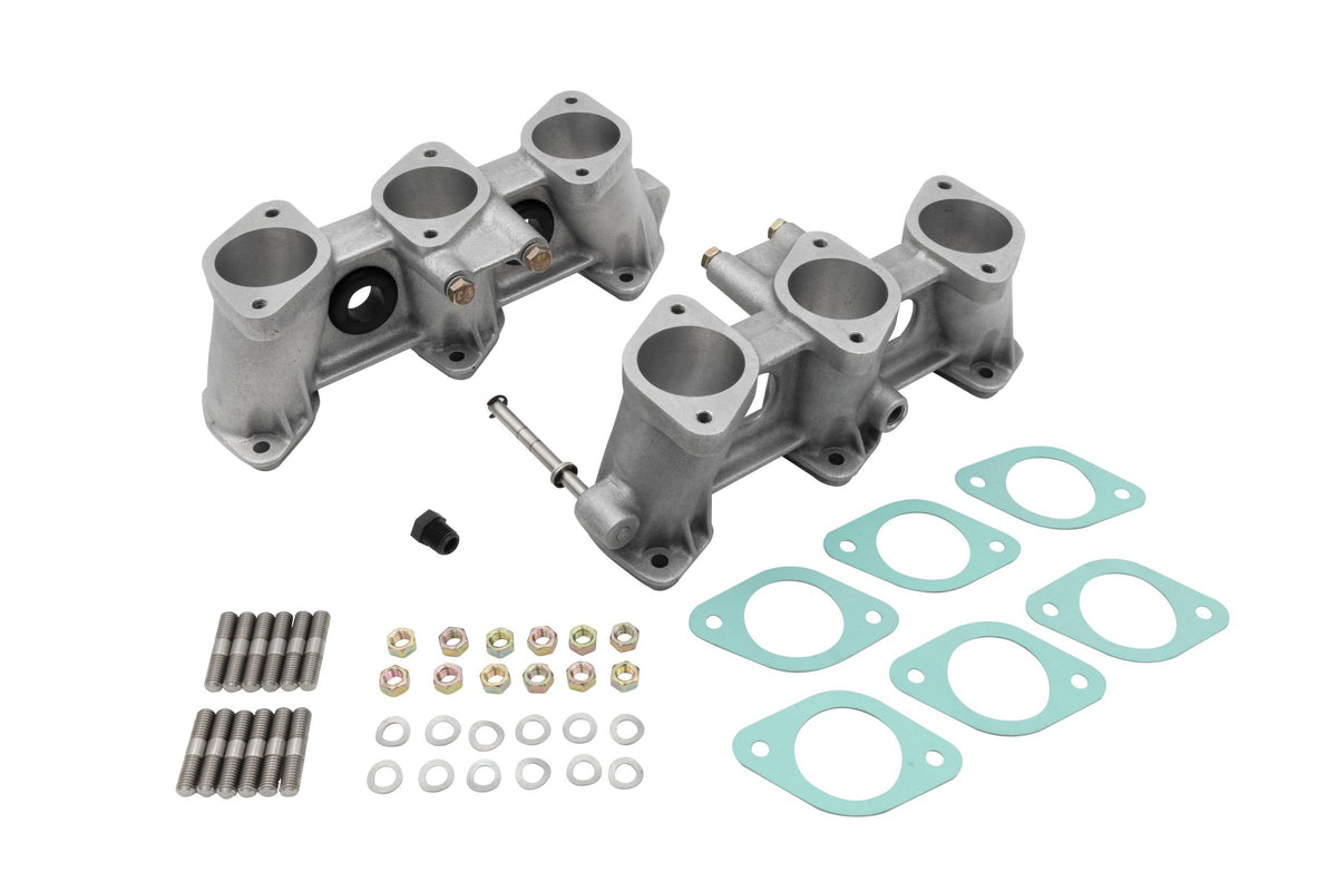 PMO Intake Manifold Set, CIS Injection 50x42mm, Tall Version (100mm), Raw Aluminum Finish for Porsche 911 (PM-O913-0)