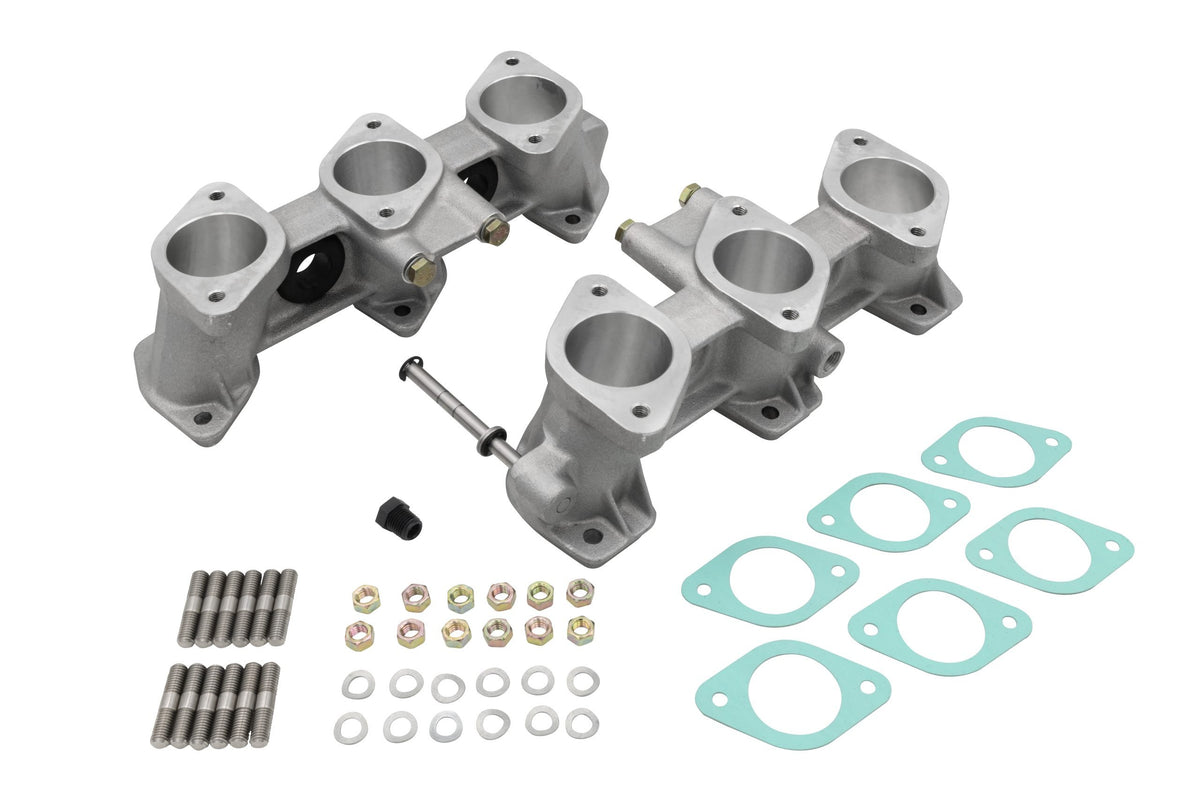 PMO Intake Manifold Set, Motronic Injection 46x41mm, Standard Height (82mm), Raw Aluminum Finish for Porsche 911 (PM-O914-0)