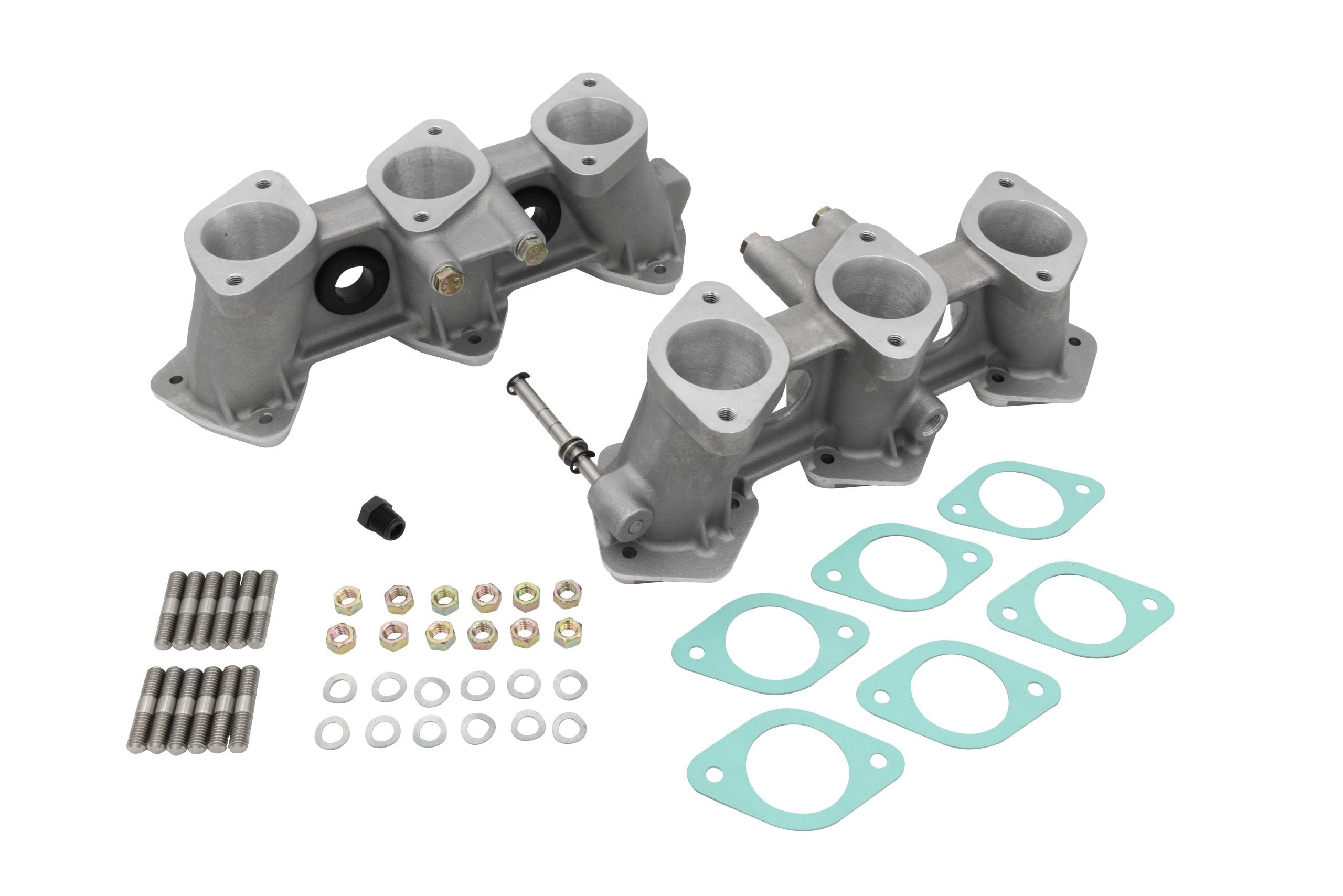 PMO Intake Manifold Set, Motronic Injection 46x42mm, Standard Height (100mm), Raw Aluminum Finish for Porsche 911 (PM-O915-0)
