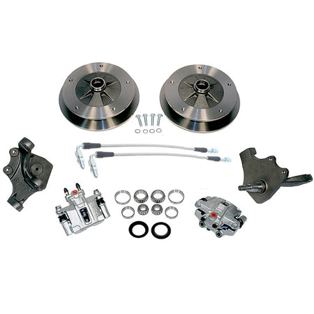 Wide 5 2.5 Inch Lowered Ball Joint Drum to Disc Brake Conversion Kit, fits ’66-’77 Bug, Ghia & Thing for Beetle, Karmann...