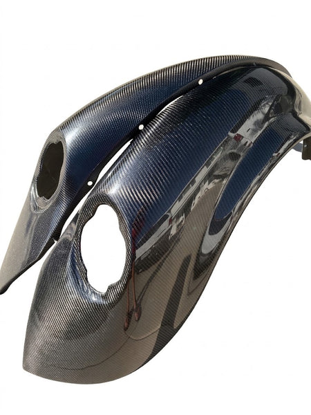 Left and right carbon fiber rear fenders for the VW Super Beetle, gloss weave finish (#RFENDER-CF)