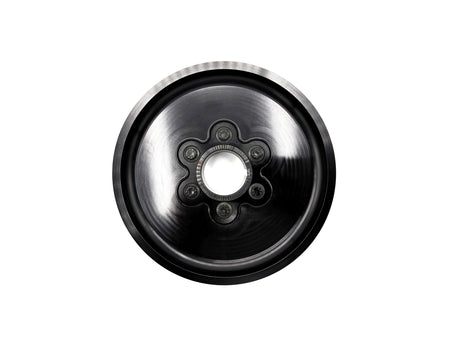 Air-cooled VW Type 1 7-inch billet crank pulley with sand seal, F2 Performance Supply, anodized 6061