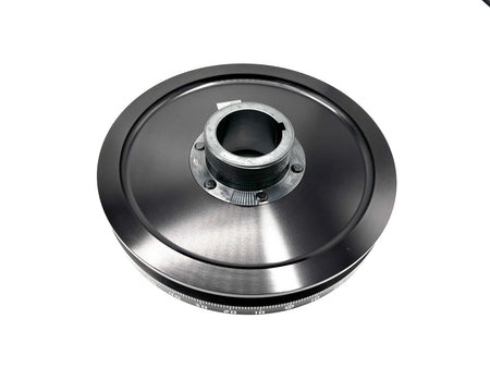 Laser-etched timing mark crank pulley, 7-inch billet 6061, F2 Performance Supply, VW Beetle, Bus and Ghia