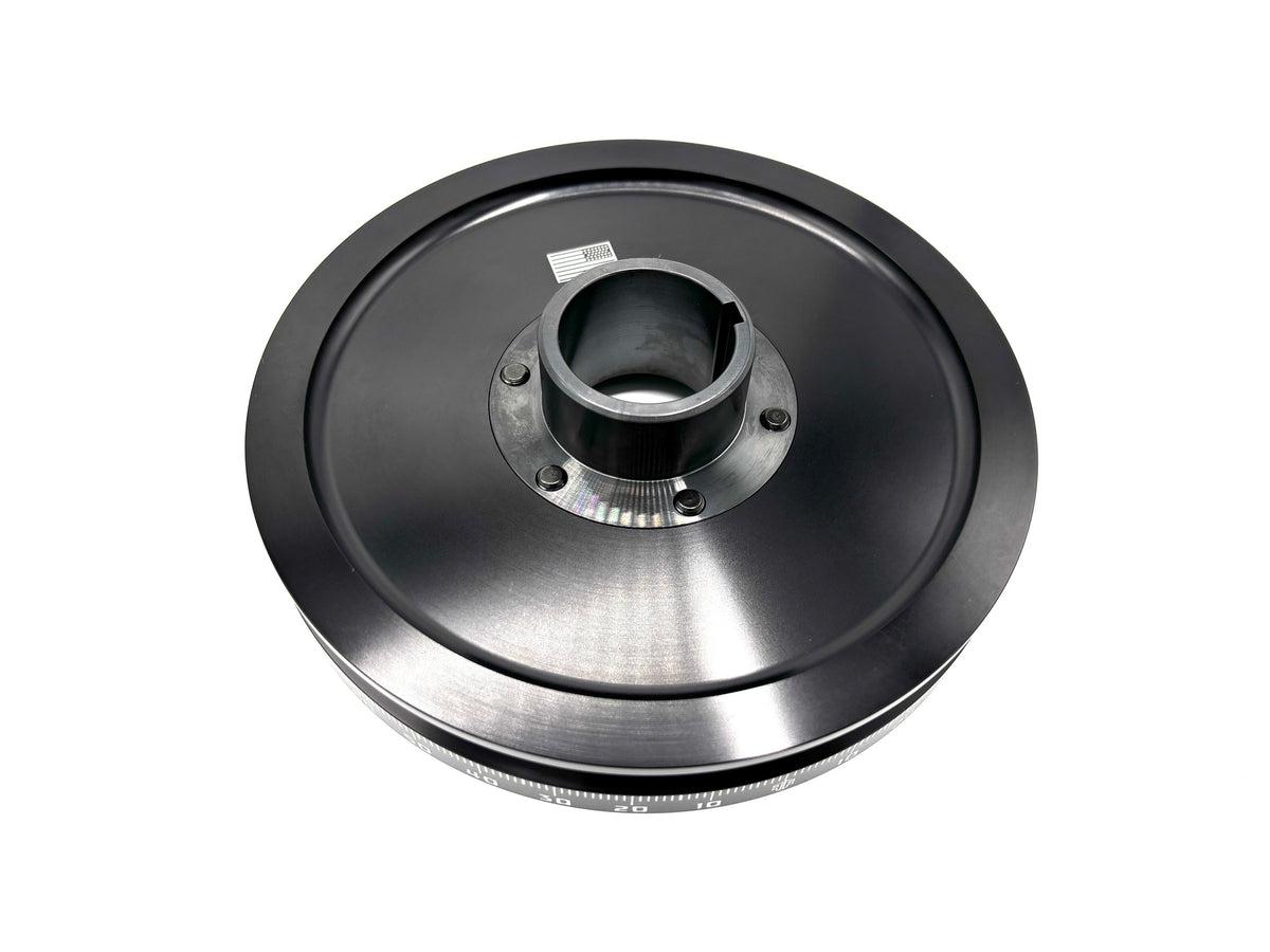 F2 Performance Supply billet crank pulley for VW Beetle, Bus and Karmann Ghia, 7 inch anodized 6061
