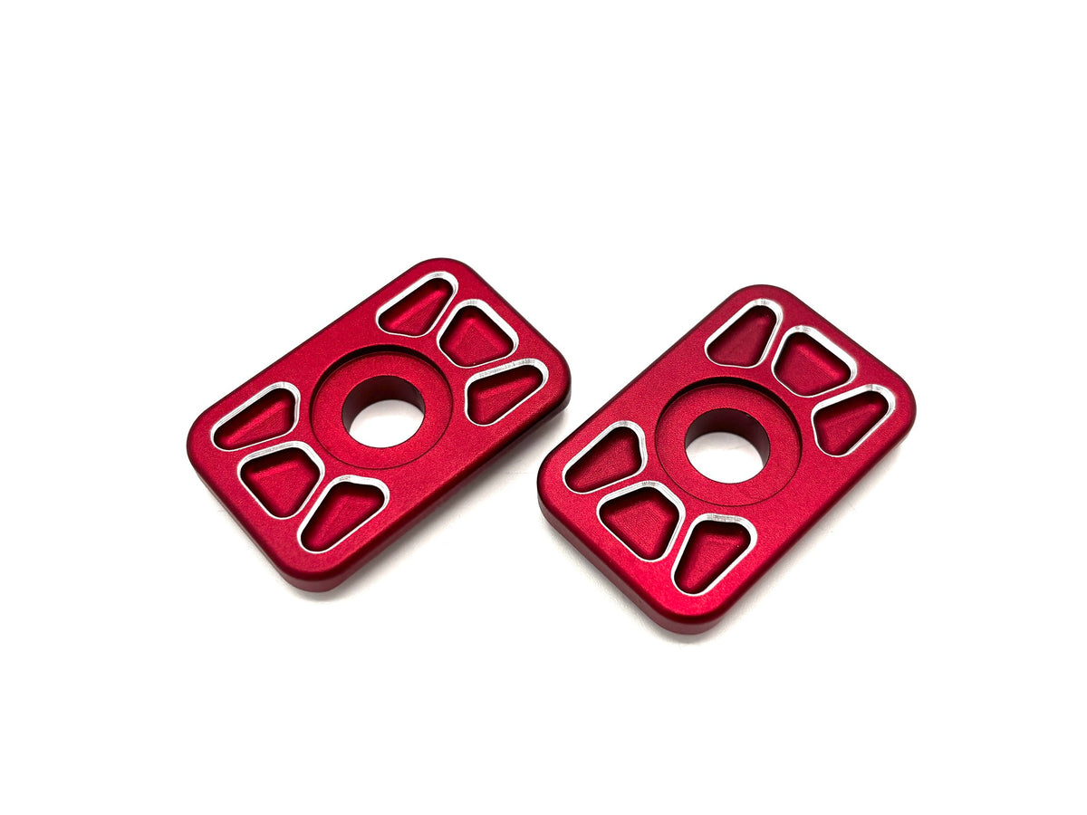 CNC 6061 billet body-to-beam mount washers, pair, for 1967 and older VW Beetle, F2 Performance Supply
