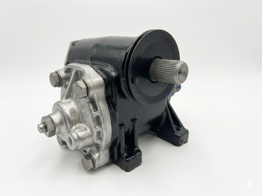 Rebuilt VW Super Beetle Steering Box, Genuine German OEM Worm & Roller - Type 1 1971-1979, detail view