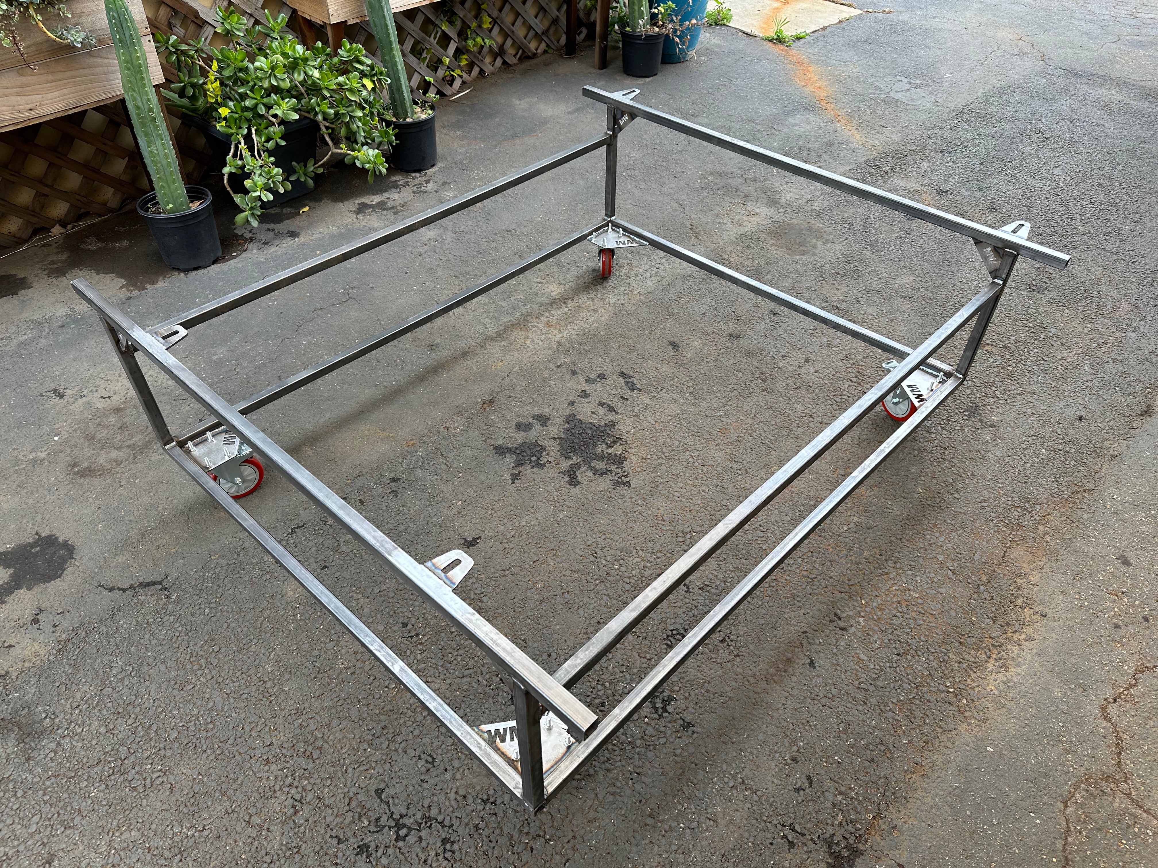 Rolling body cart kit for VW Beetle restoration — fully welded with locking casters