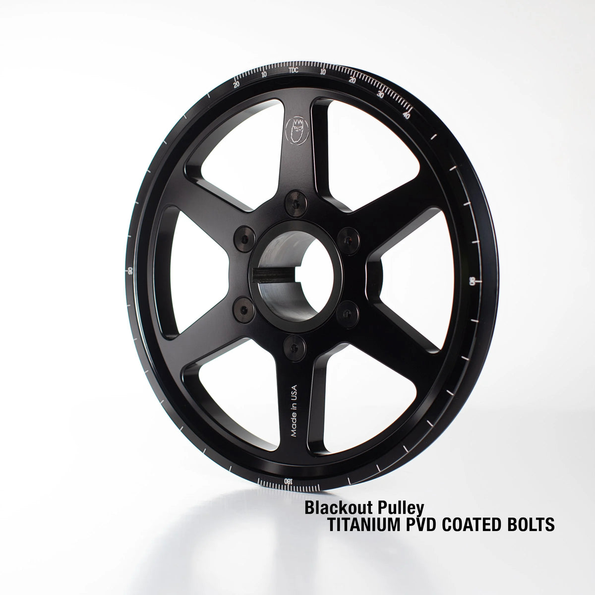 King Performance Blackout 6.7 inch spoked billet pulley kit, deep black anodized crank and alternator pulleys for air-cooled VW Type 1